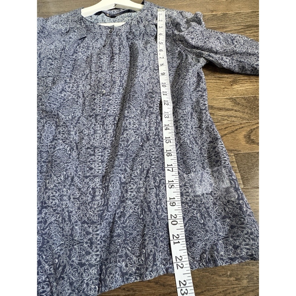 Brooks Brothers Blouse Women's 8 Blue White Paisley Silk preppy academia sheer - Picture 7 of 7